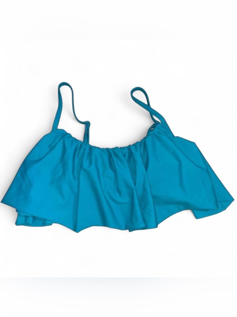 Cupshe Teal Ruffle Pullover Bandeau Bikini Top